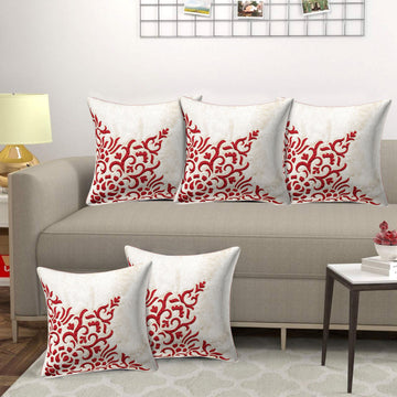 Set of 5 Velvet Cushion Covers | Dragon Sparkle Cream | 16 x 16 INCH or 40 x 40 CM