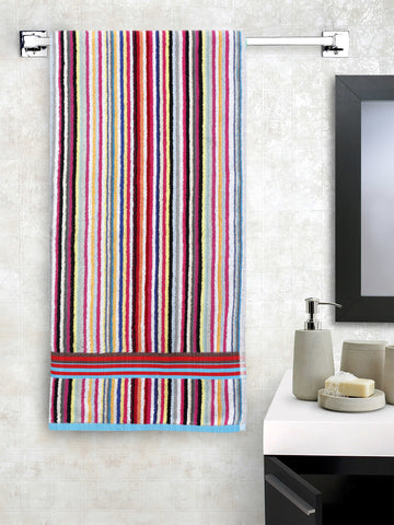 Creeva Premium Striped Cotton Bath Towel – Multicolor Comfort