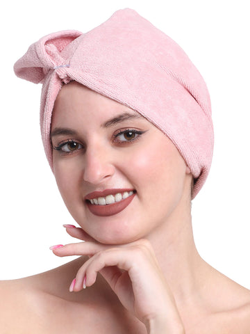 Luxury Cotton Hair Wrap Towel | Soft & Quick Dry | 380 GSM - Bridal Rose
