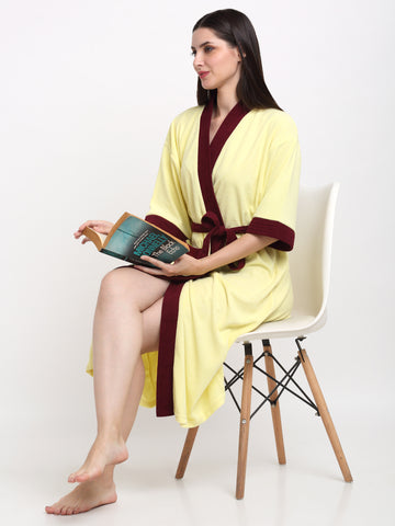 Lemon & Wine Colorblock Robe – Funky Yet Functional Terry Robe
