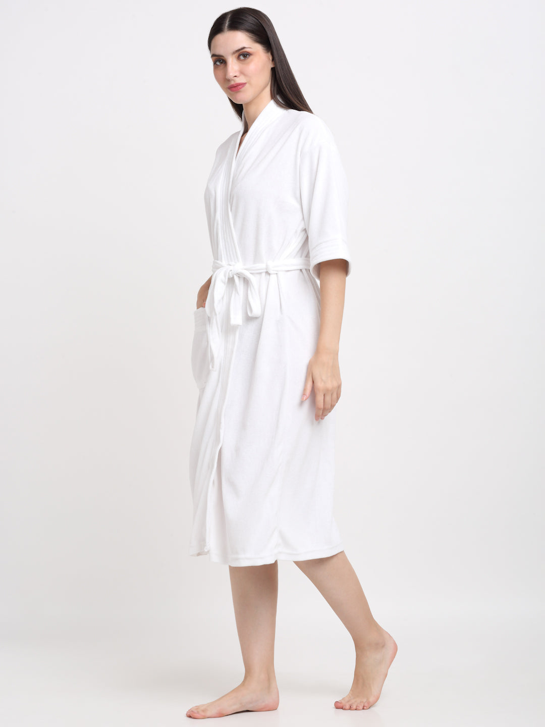 Bright White Terry Bathrobe – Spa-Style Everyday Lounger