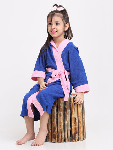 Unisex Kids Bathrobe – Comfy, Belted & Pocketed Ages (Turkish & Pink)