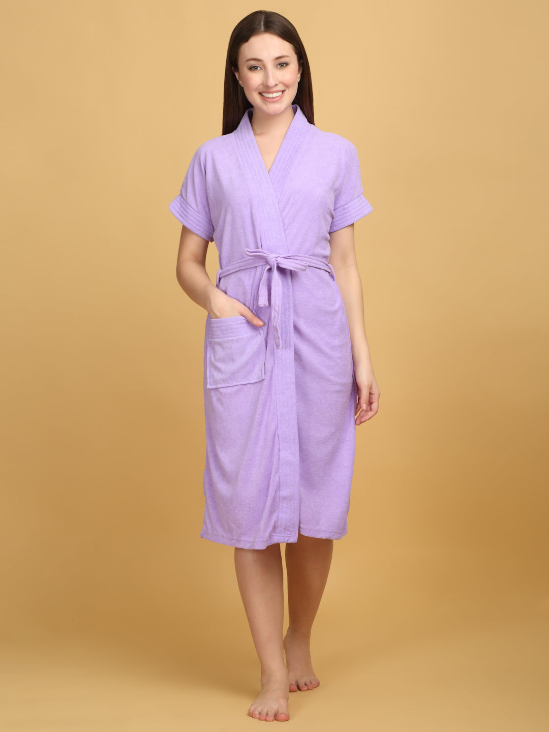 Micro Terry Bathrobe - Lilac | Everyday Spa Feel, Skin-Friendly