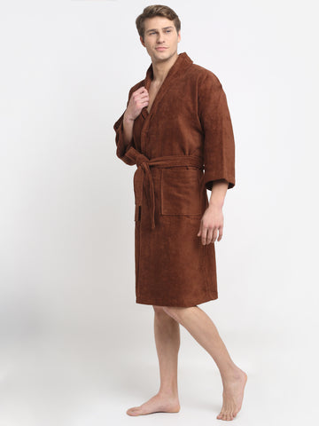 LuxuryBrown 100% Cotton Unisex Bathrobe