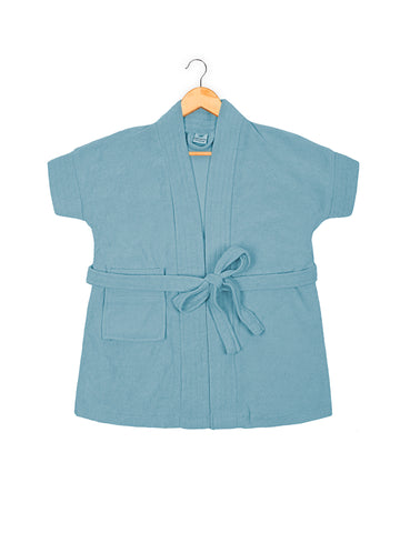 CREEVA Melodious Kids Baby Bathrobe with Front Pocket – Soft, Cozy & Cute Ocean Blue Robe