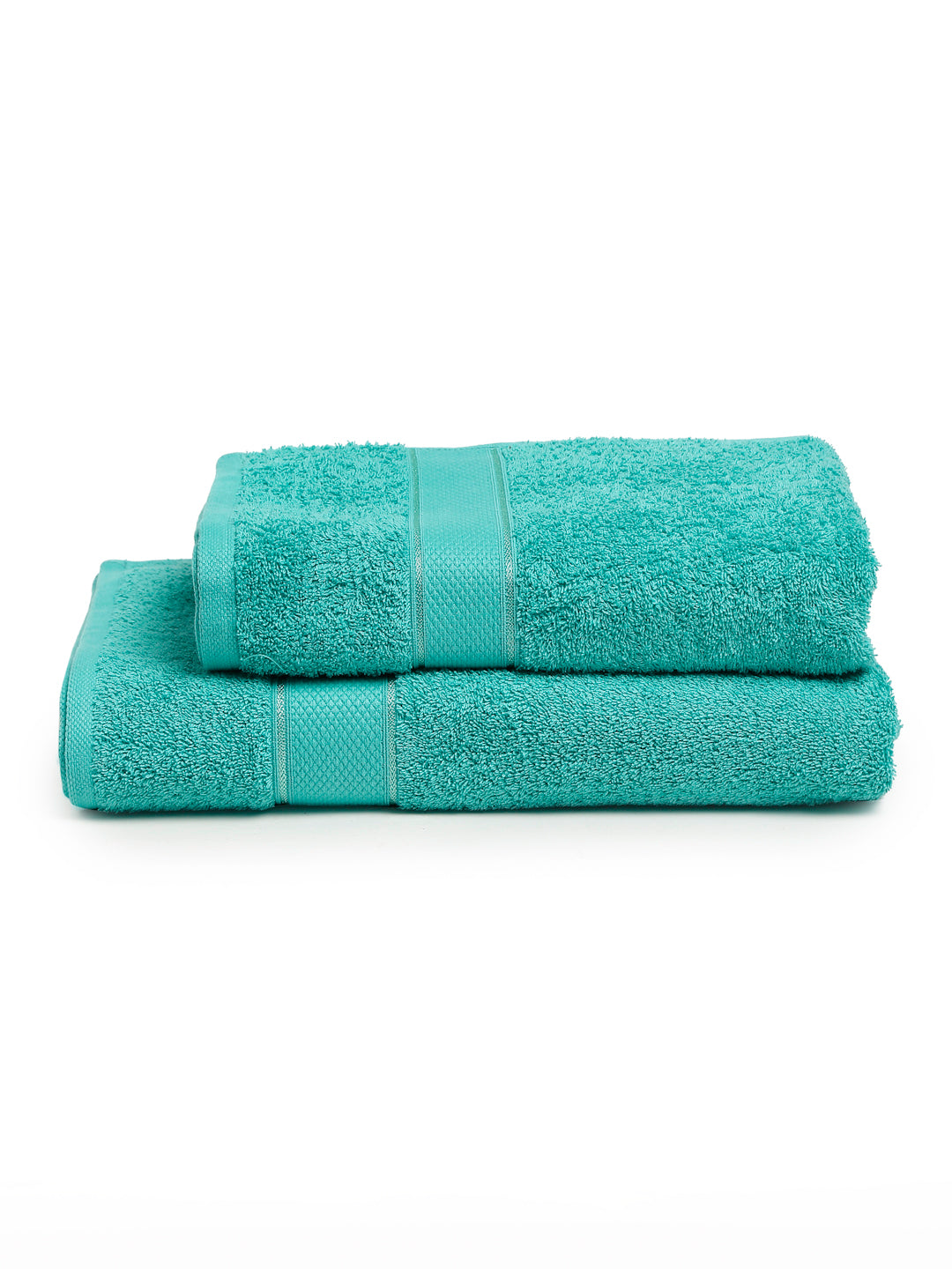 100% Cotton 2 Piece Hand & Bath Towel Set, 525 GSM (Sea Green)
