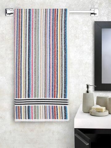 Creeva Premium Cotton Towels – Multi Stripe (Set of 2)