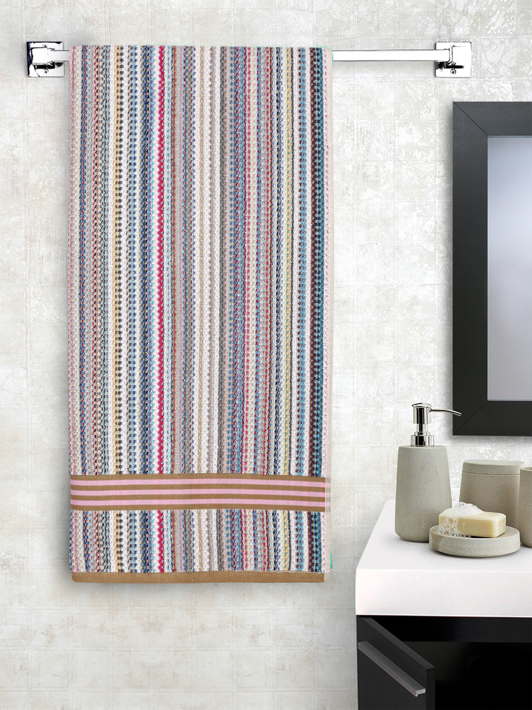 Creeva Multi-Stripe Cotton Towel – Ultra Soft Feel