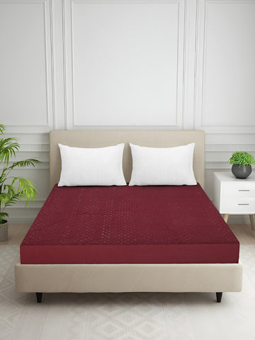 Creeva Purenest Waterproof Cotton Feel Quilted Mattress Protector - Maroon