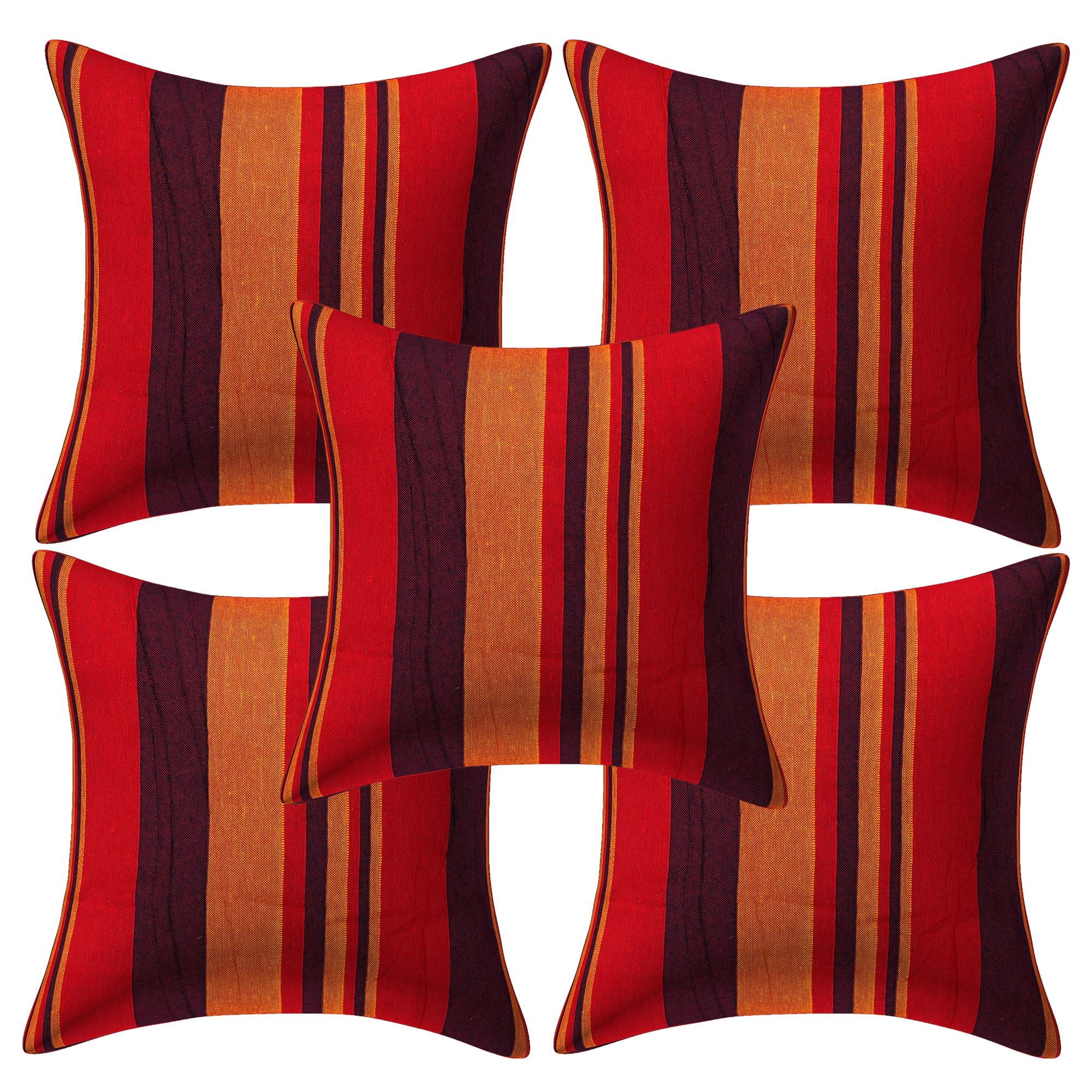 Set of 5 Cotton Cushion Covers | Tiranga Green | 16 x 16 INCH or 40 x 40 CM