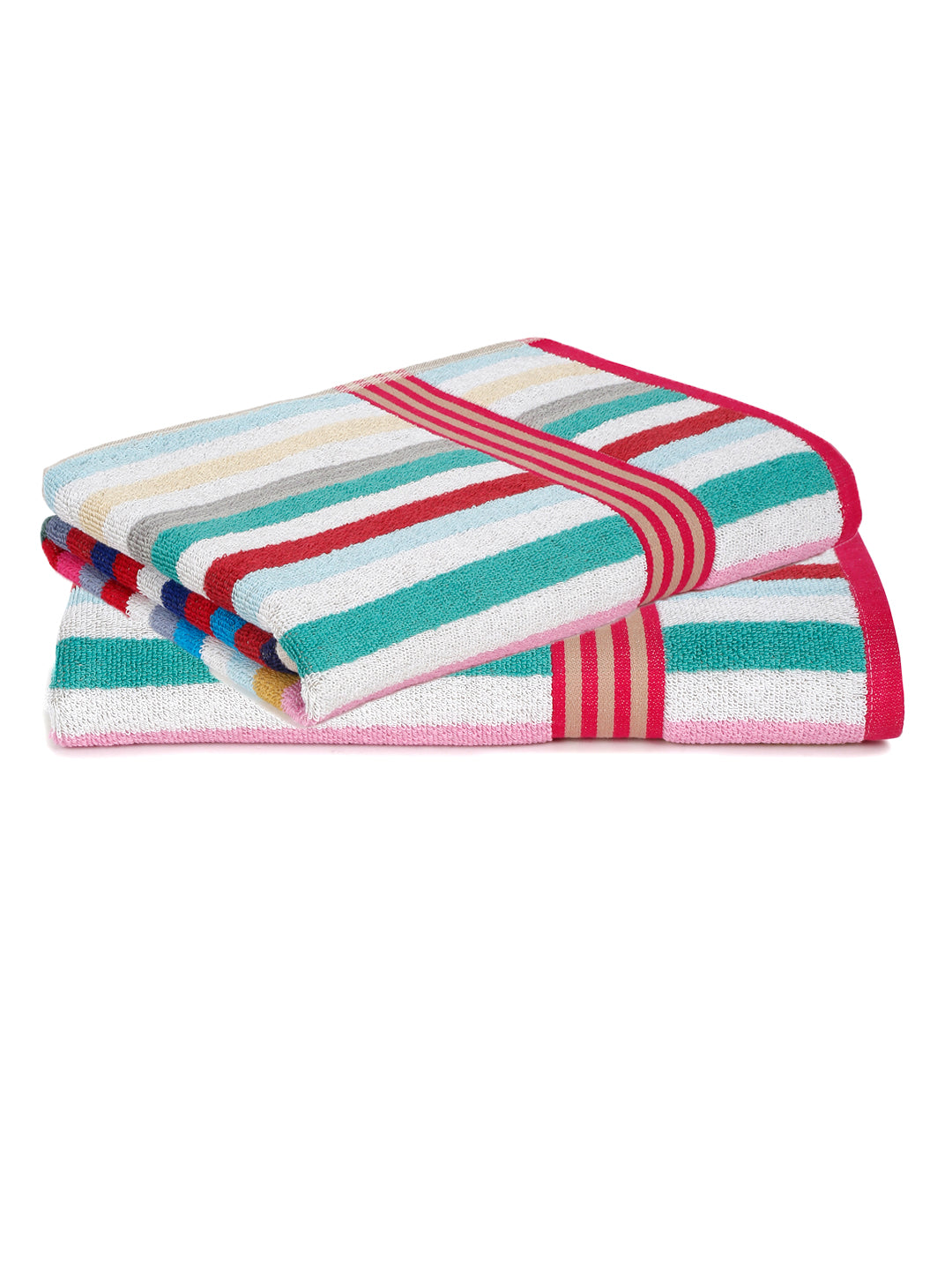 Creeva Multi Striped Towel Set – Pack of 2