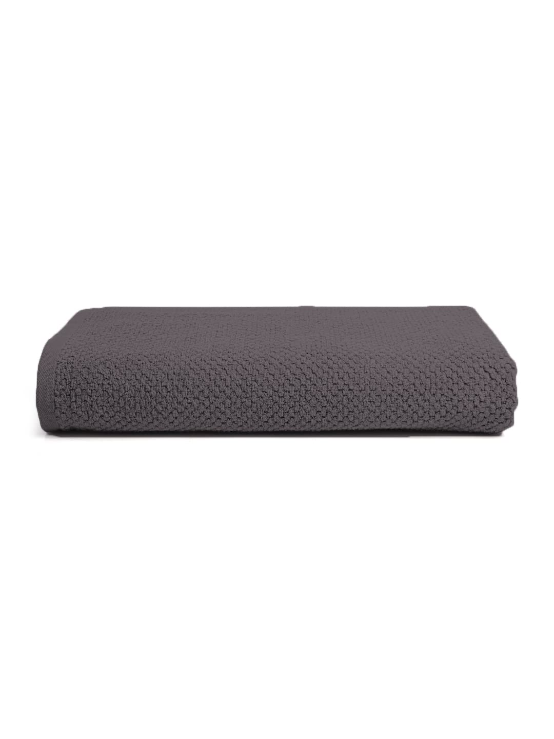 CREEVA 100% Cotton Popcorn Pattern Bath Towel | 460 GSM | Super Soft High Absorbent Towel | Large Size Bath Towel for Men and Woman | Lightweight & Odour Free | Size-75 X 145 CM | Dark Grey