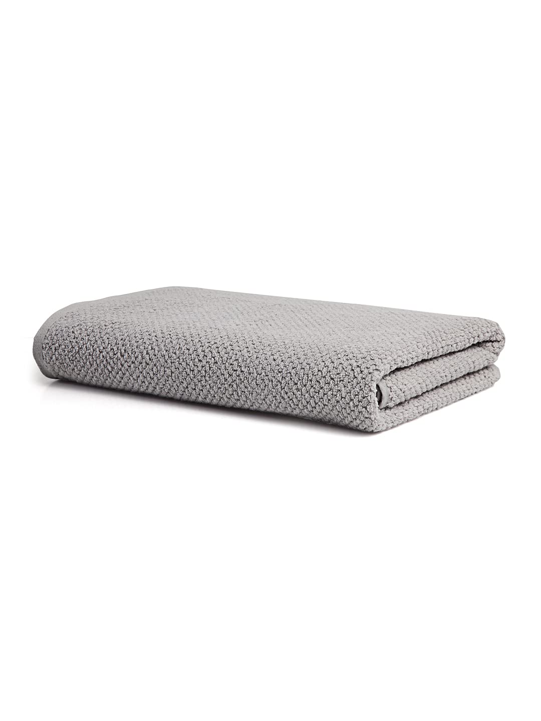 Creeva 100% Cotton Popcorn Pattern Bath Towel | 460 GSM | Super Soft High Absorbent Towel | Large Size Bath Towel for Men and Woman | Lightweight & Odour Free | Size-75 X 145 CM | Silver
