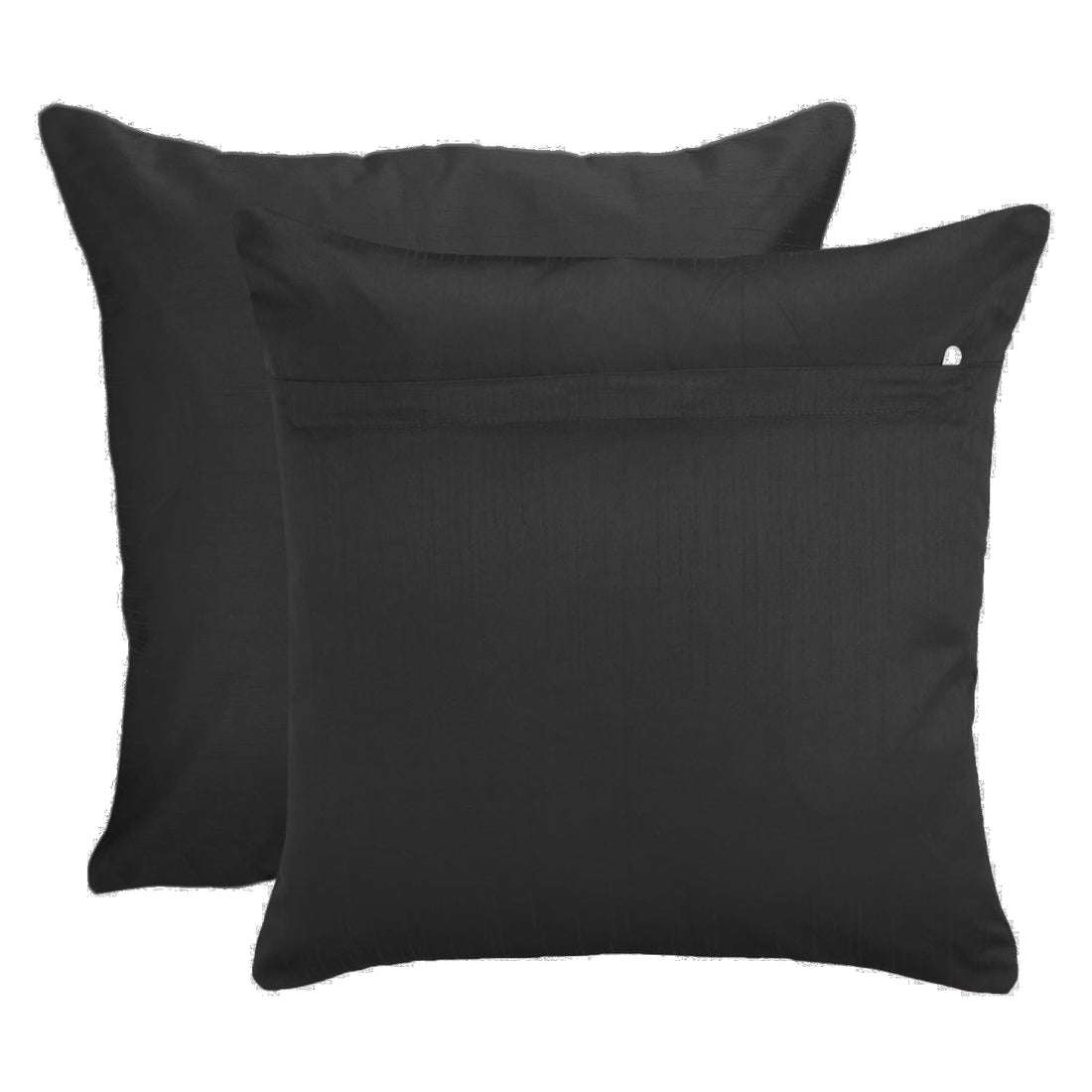 CREEVA Silk Fabric Plain Sofa Cushion Cover for Bedroom, Living Room, Office 16 x 16 Inch or 40 x 40 cm, (Pack of 5) (Black)