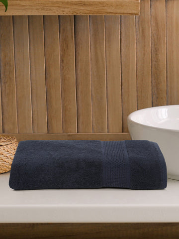 Midnight Navy Solid Bath Towel || 70 X 145 CM