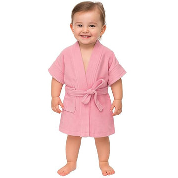 Melodious Kids Baby Bathrobe with Front Pocket – Soft, Cozy & Cute Baby Pink Robe for Infants
