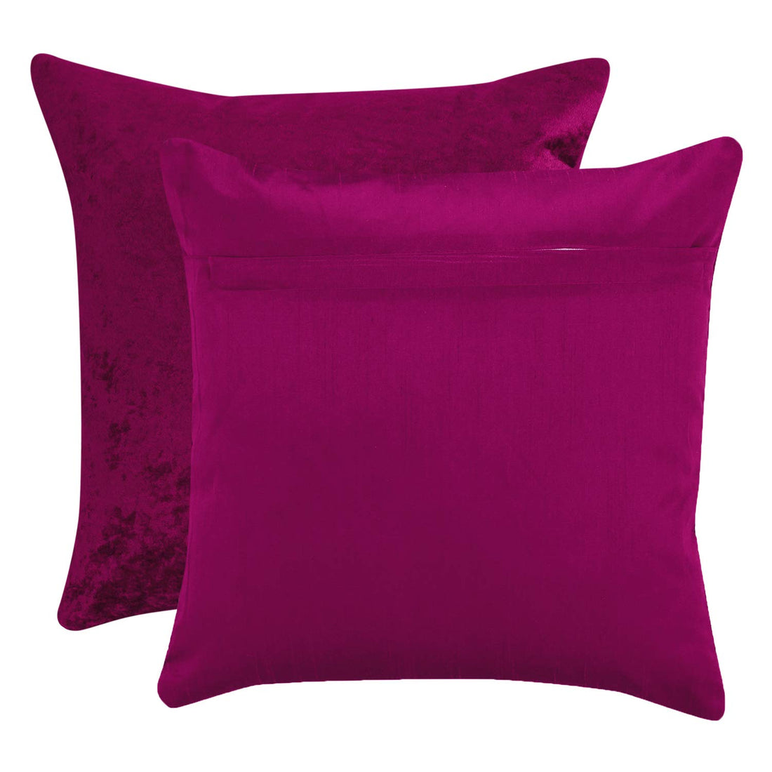 CREEVA Velvet Fabric Plain Sofa Cushion Cover for Bedroom, Living Room, Office 16 x 16 Inch or 40 x 40 cm, (Pack of 5) (Purple)