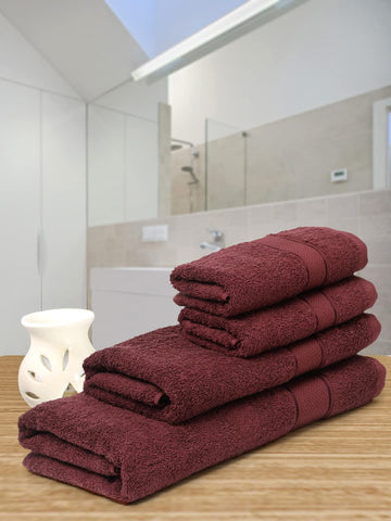 CREEVA Soft and Plush, 100% Cotton, Highly Absorbent, Bathroom Towels, Super Soft, 4 Piece Towel Set (1 Bath Towel, 1 Lady Bath Towel, 2 Hand Towels), 525 GSM
