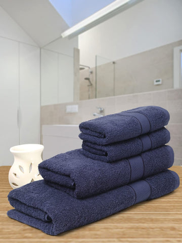 CREEVA Soft and Plush, 100% Cotton, Highly Absorbent, Bathroom Towels, Super Soft, 4 Piece Towel Set (1 Bath Towel, 1 Lady Bath Towel, 2 Hand Towels), 525 GSM