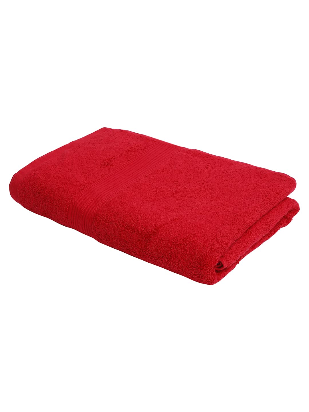 Creeva 100% Cotton Bath Towel | 500 GSM | Super Soft High Absorbent Towel | Large Size Bath Towel for Men and Woman | Lightweight & Odour Free | Size-70 X 140 CM | Color - Red