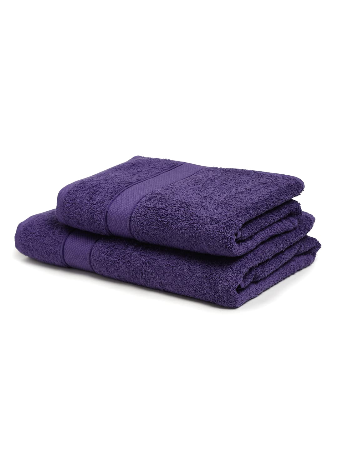 CREEVA 100% Terry Cotton Set of 2 Couple Bath Towel | 1 Large 75X150 Cm and 1 Medium 120X60 Cm | Ultra Soft, Highly Absorbent and Quick Dry Towels for Men & Women Daily Use Bath Set of 2 - Wine & Grey