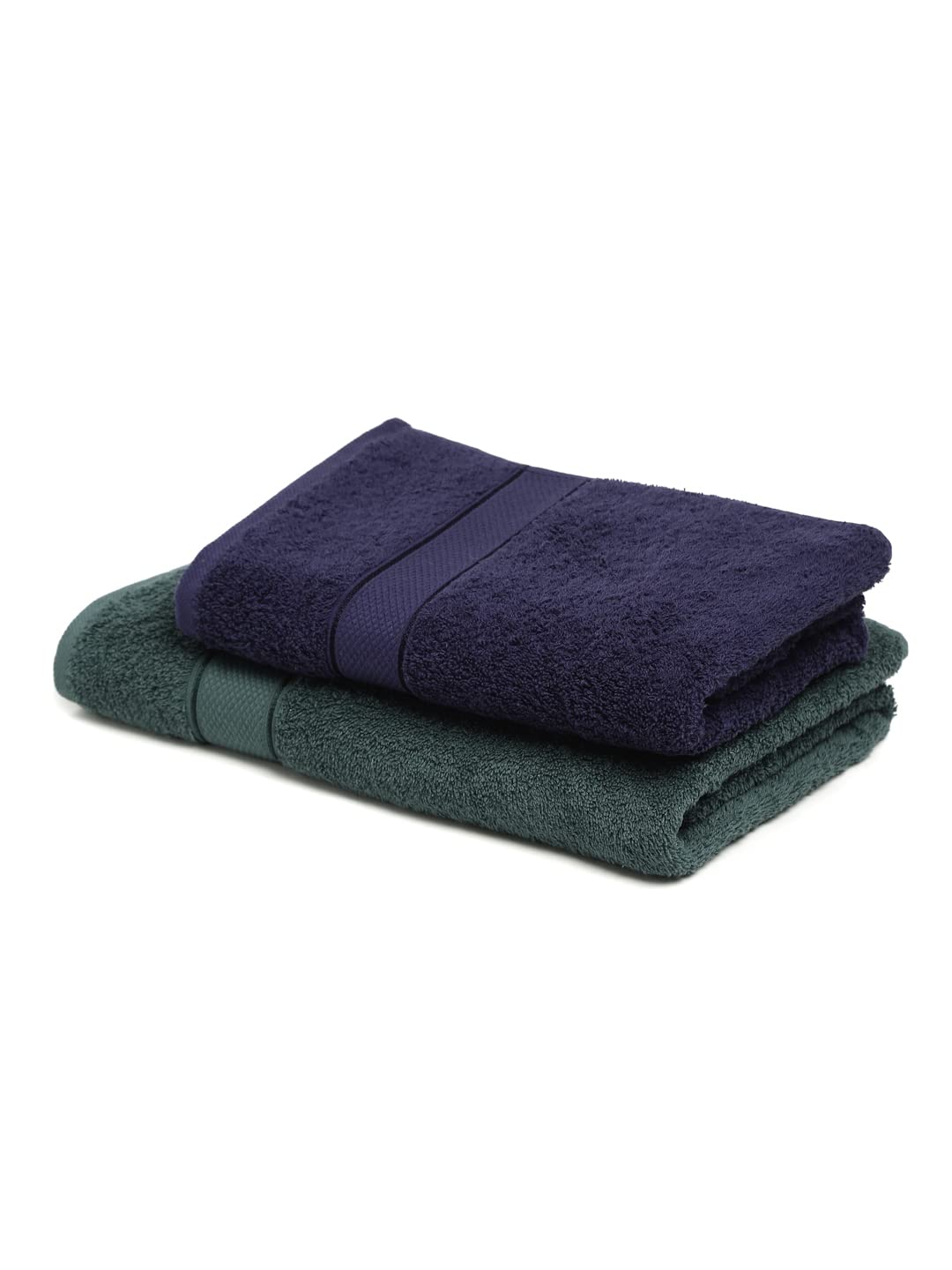 CREEVA 100% Terry Cotton Set of 2 Couple Bath Towel | 1 Large 75X150 Cm and 1 Medium 120X60 Cm | Ultra Soft, Highly Absorbent and Quick Dry Towels for Men & Women Daily Use Bath Set of 2 - Dark Green & Wine