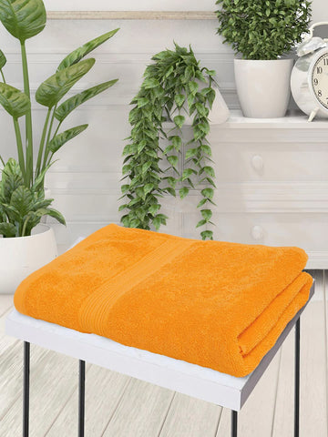 CREEVA Soft 490 GSM Solid Bath Towel 70 X 145 CM Orange