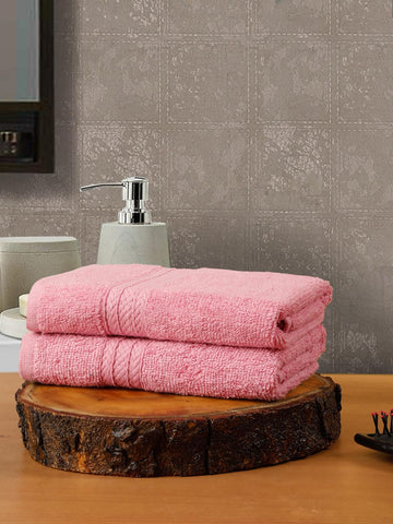 CREEVA Classic Cotton Hand Towel Set of 2 | Plush 545 GSM | 60 x 40 cm - Soft Baby Pink