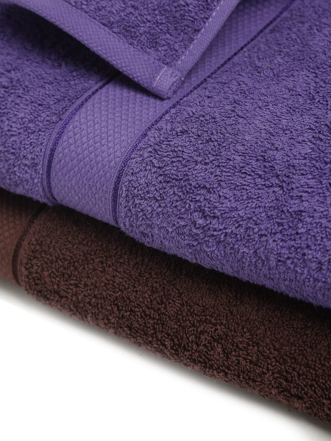 CREEVA 100% Terry Cotton Set of 2 Couple Bath Towel | 1 Large 75X150 Cm and 1 Medium 120X60 Cm | Ultra Soft, Highly Absorbent and Quick Dry Towels for Men & Women Daily Use Bath Set of 2 - Wine & Violet
