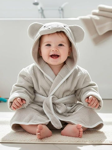 CREEVA Cuddle Hooded Baby Bathrobe for Newborn & Infant | Ultra Soft Cotton