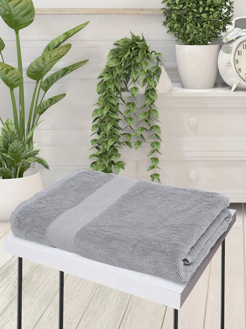 CREEVA Soft 550 GSM Solid Bath Towel 70 X 140 CM Silver