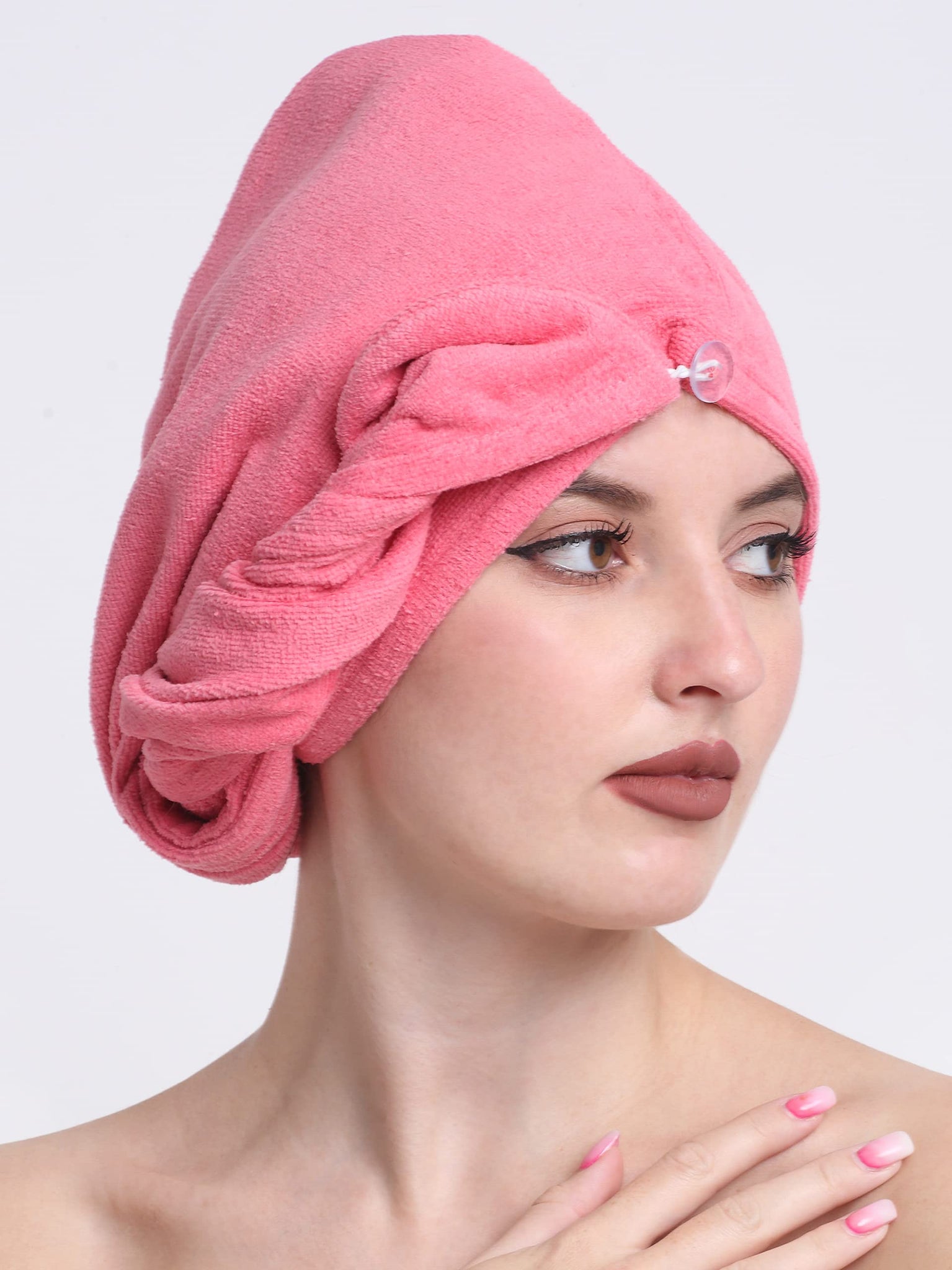 Quick-Dry Cotton Hair Towel Wrap | Pack of 2 - Virtual Pink