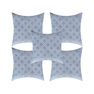 CREEVA Silk Fabric Mirror Design Sofa Cushion Cover for Bedroom, Living Room, Office 16 x 16 Inch or 40 x 40 cm, (Pack of 5) (Light Blue)