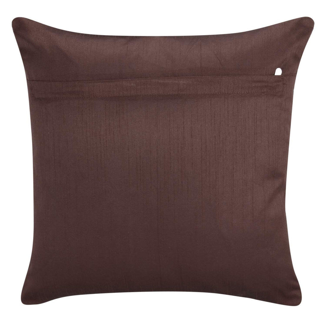 CREEVA Silk Fabric Plain Sofa Cushion Cover for Bedroom, Living Room, Office 16 x 16 Inch or 40 x 40 cm, (Pack of 5) (Brown)