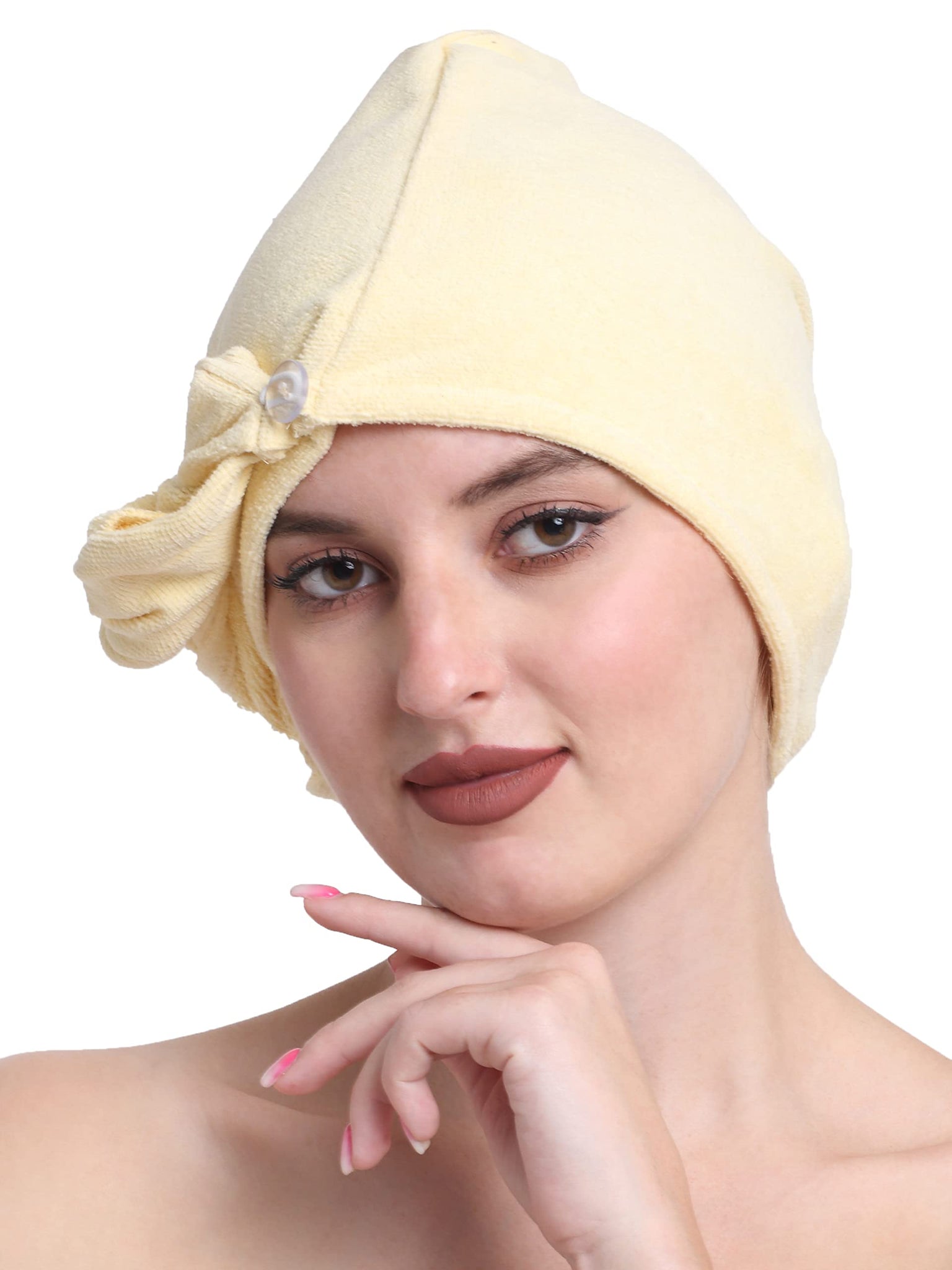 Luxury Cotton Hair Wrap Towel | Soft & Quick Dry | 380 GSM - Lemon Yellow