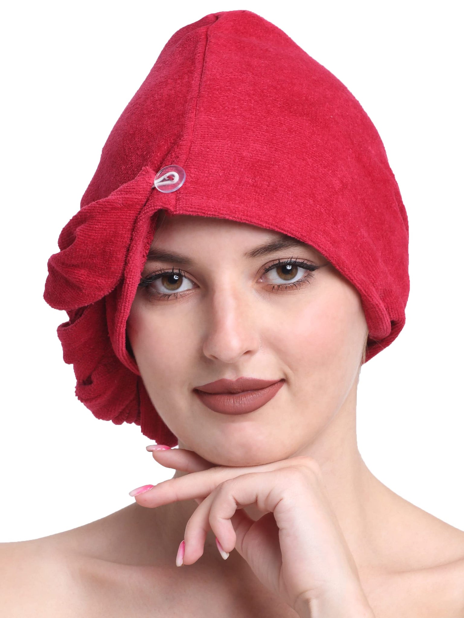 Luxury Cotton Hair Wrap Towel | Soft & Quick Dry | 380 GSM - Red