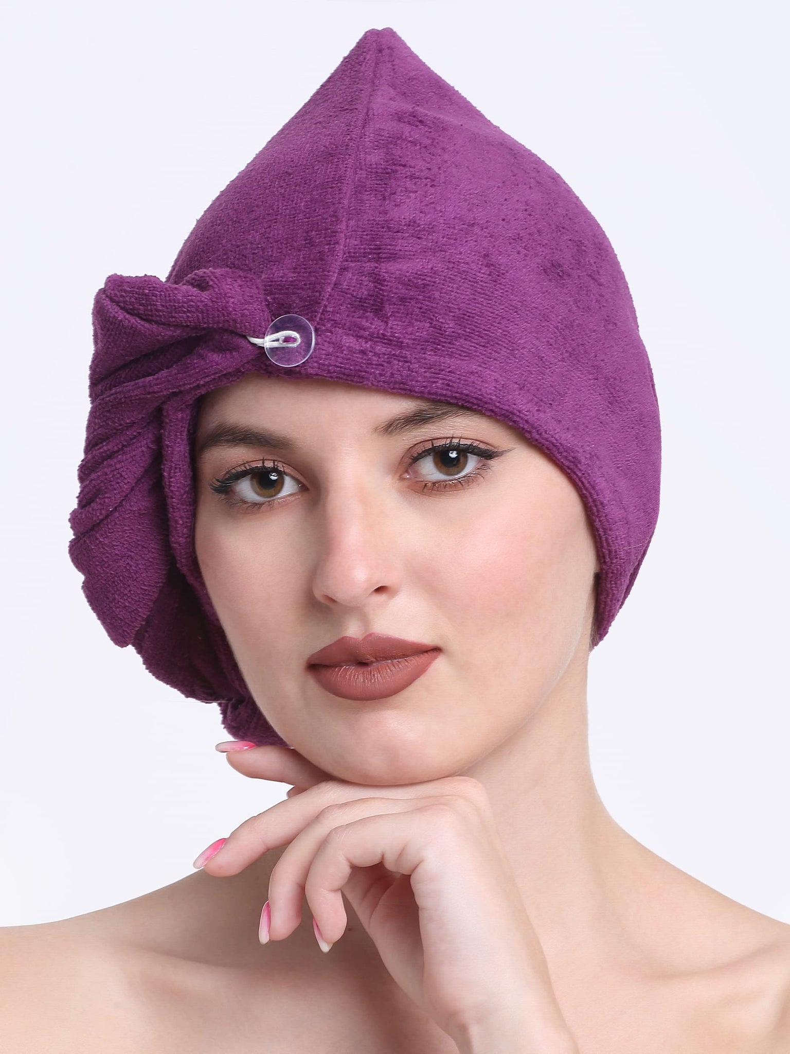 Luxury Cotton Hair Wrap Towel | Soft & Quick Dry | 380 GSM - Purple