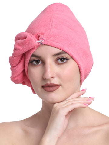 Luxury Cotton Hair Wrap Towel | Soft & Quick Dry | 380 GSM - Virtual Pink
