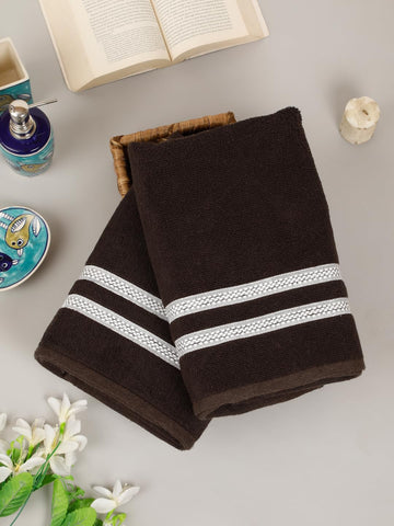 CREEVA Comfort Living Cotton Bath Towel Set of 2, 410 GSM, 70x140 cm - Brown Classic