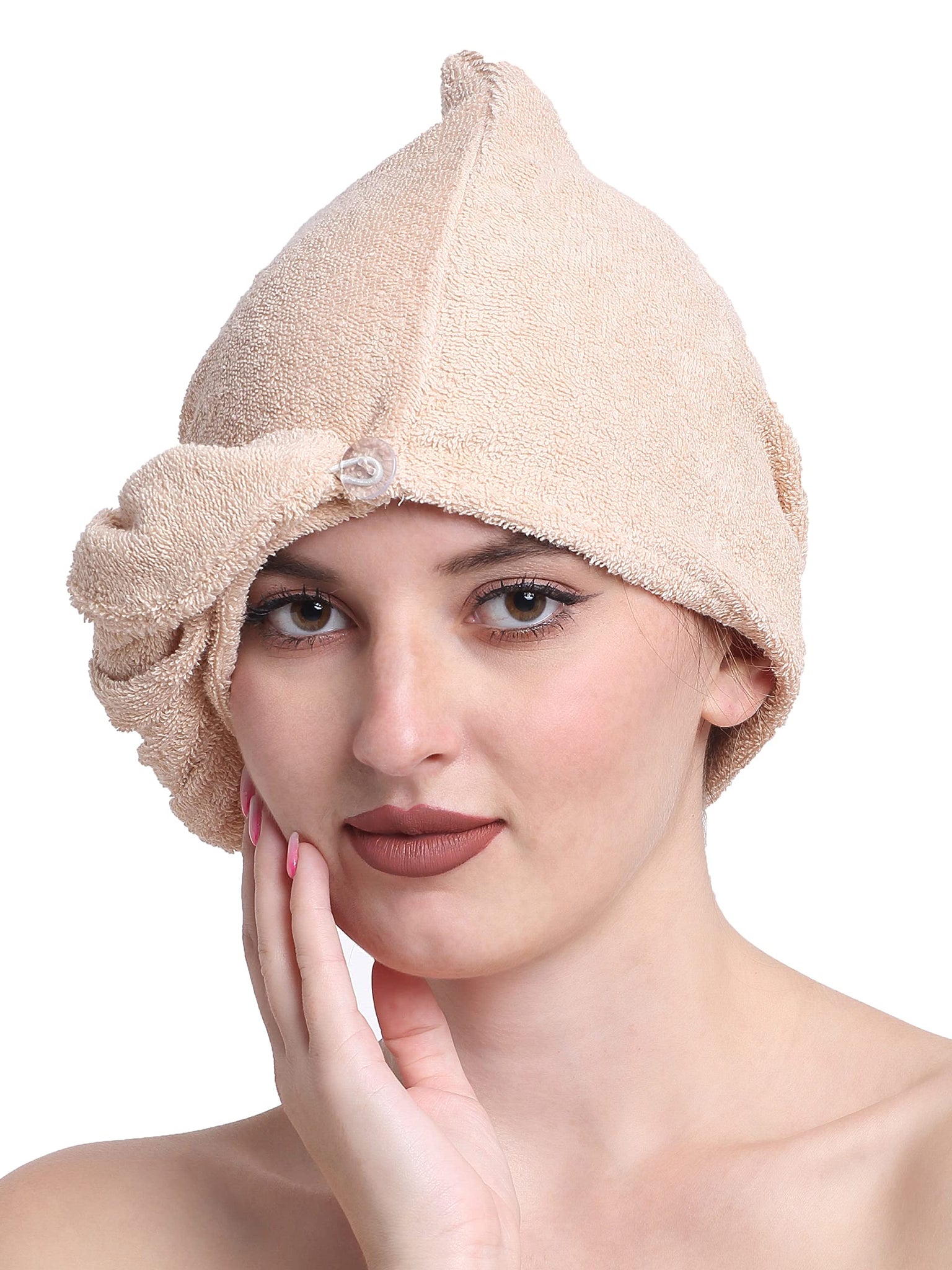 Luxury Cotton Hair Wrap Towel | Soft & Quick Dry | 380 GSM - Peach