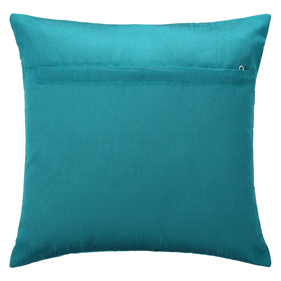 CREEVA Silk Fabric Plain Sofa Cushion Cover for Bedroom, Living Room, Office 16 x 16 Inch or 40 x 40 cm, (Pack of 5) (Teal)