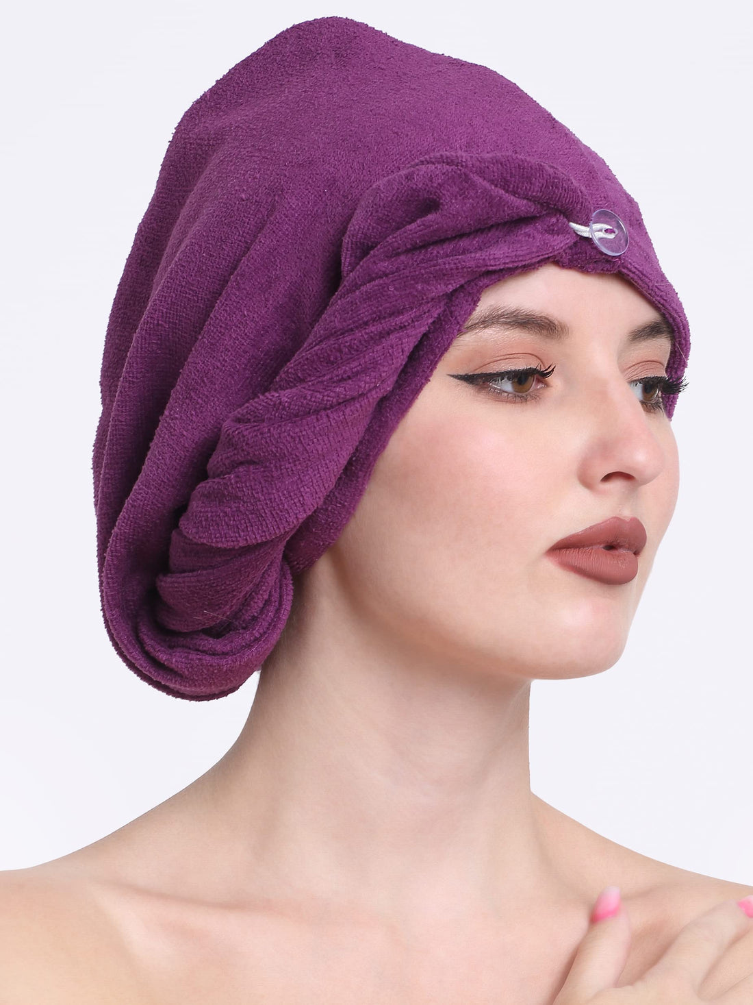 Luxury Cotton Hair Wrap Towel | Soft & Quick Dry | 380 GSM - Purple