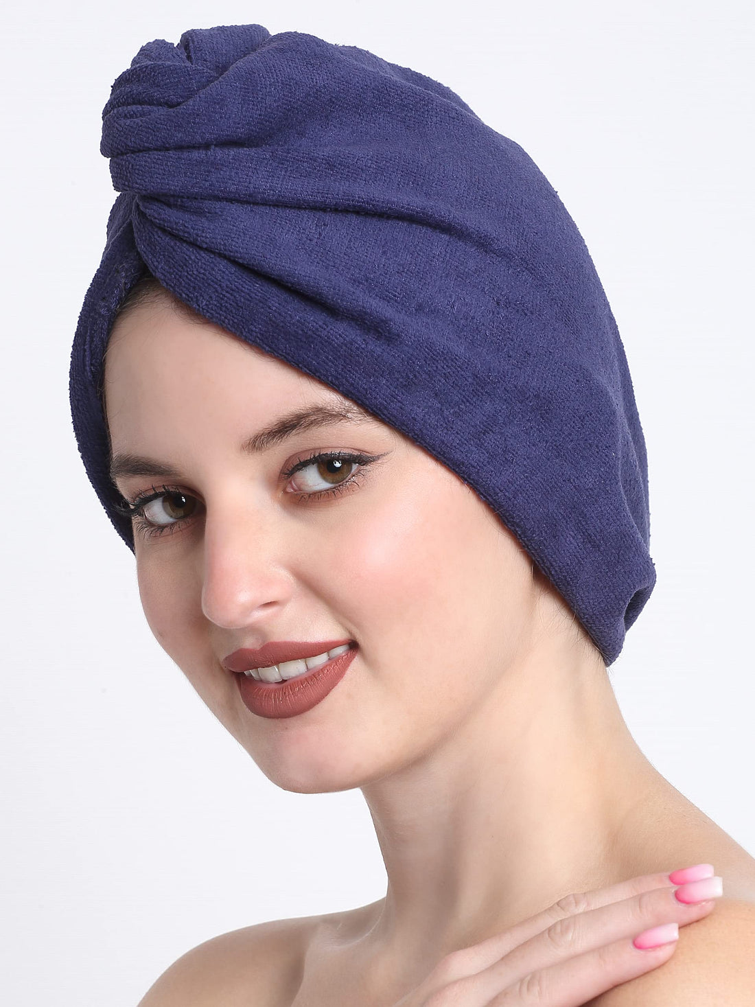 Luxury Cotton Hair Wrap Towel | Soft & Quick Dry | 380 GSM - Navy Blue