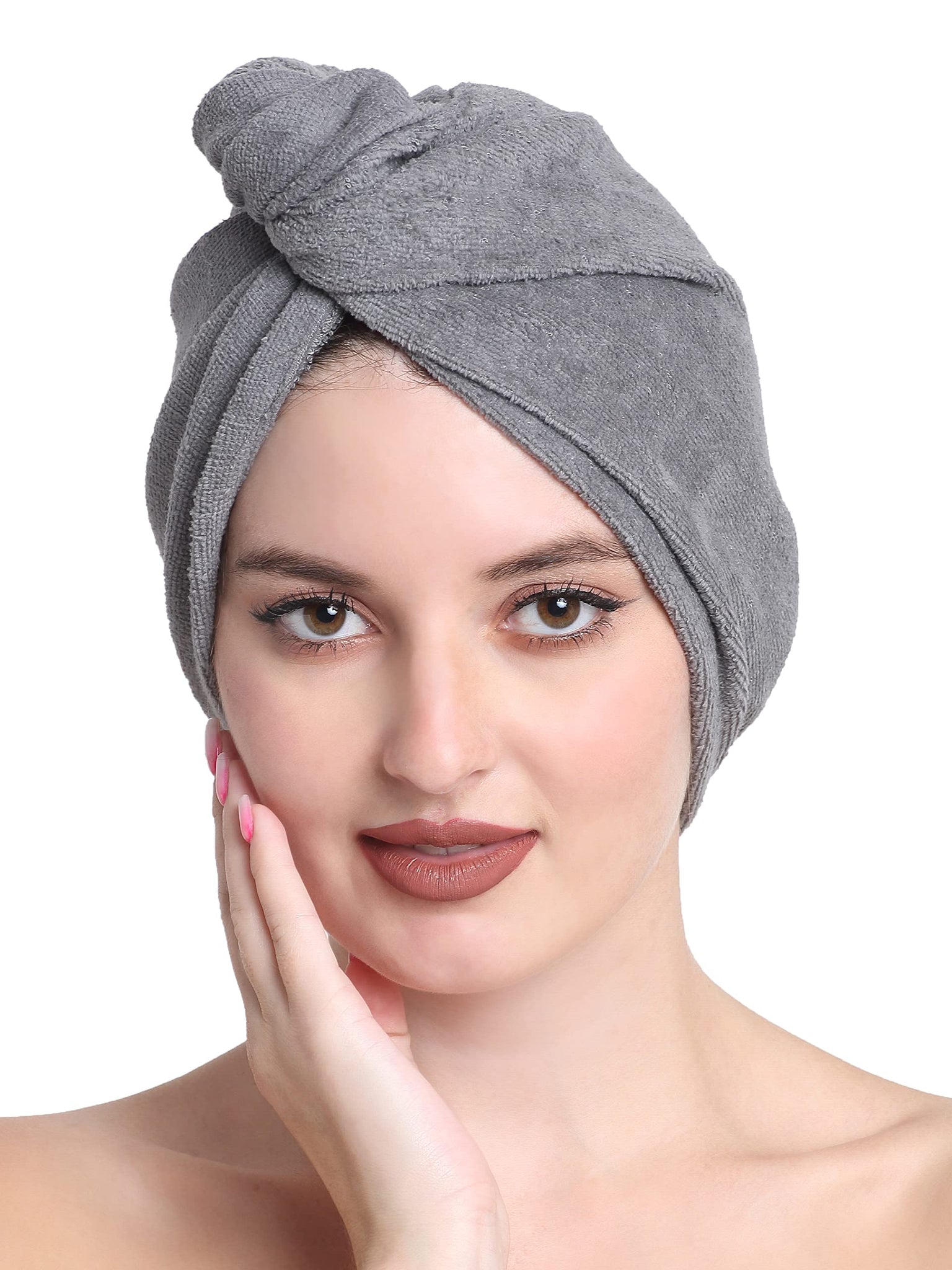 Luxury Cotton Hair Wrap Towel | Soft & Quick Dry | 380 GSM - Charcoal