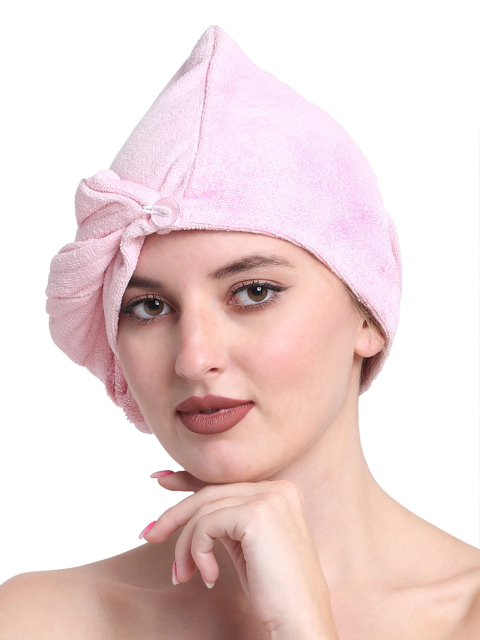 Luxury Cotton Hair Wrap Towel | Soft & Quick Dry | 380 GSM - Baby Pink