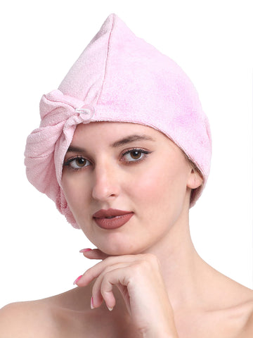 Luxury Cotton Hair Wrap Towel | Soft & Quick Dry | 380 GSM - Baby Pink