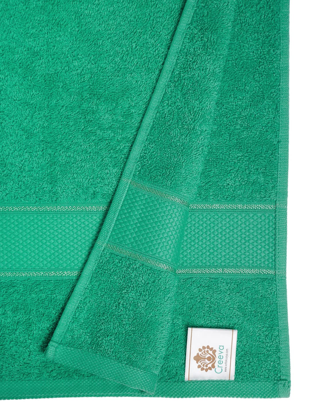 CREEVA 100% Terry Cotton Set of 2 Couple Bath Towel | 1 Large 75X150 Cm and 1 Medium 120X60 Cm | Ultra Soft, Highly Absorbent and Quick Dry Towels for Men & Women Daily Use Bath Set of 2 - Sea Green