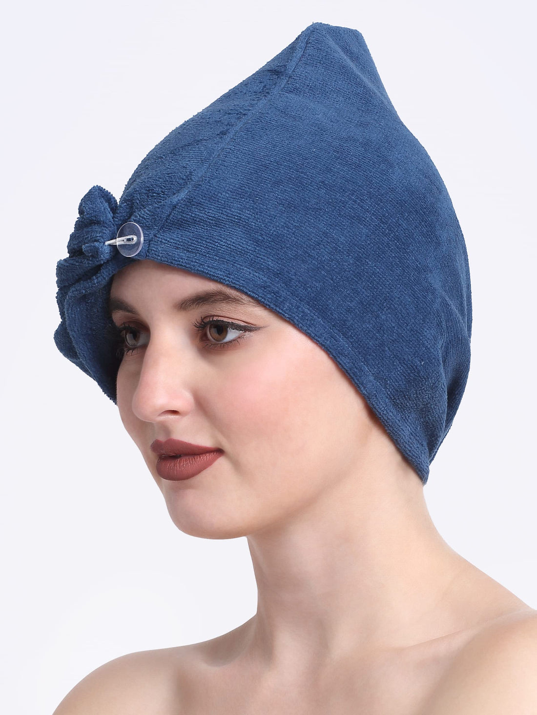 Luxury Cotton Hair Wrap Towel | Soft & Quick Dry | 380 GSM - Teal Blue