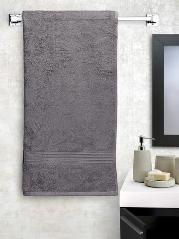 CREEVA Soft 550 GSM Solid Bath Towel 70 X 145 CM Grey