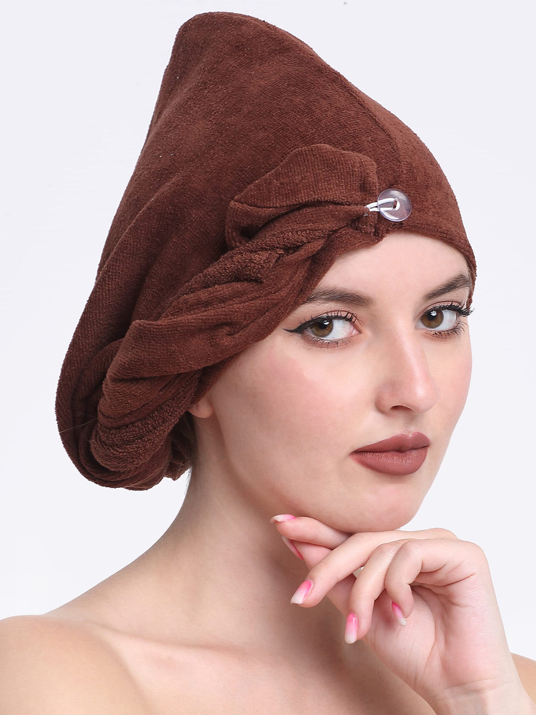 Luxury Cotton Hair Wrap Towel | Soft & Quick Dry | 380 GSM - Brown